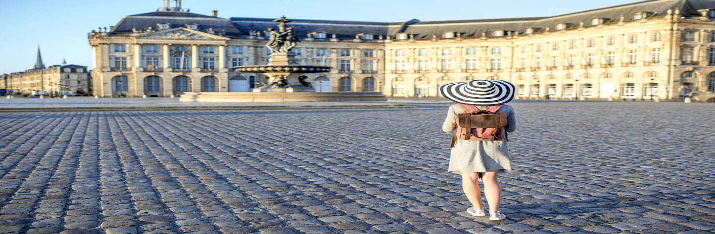 Woman Traveling In Bordeaux City