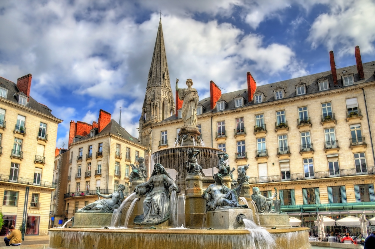 Fountain On The Place Royal In Nantes, France